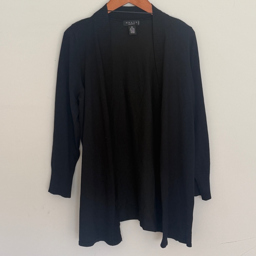 Grace Women's‎ Classic Black Cardigan Size 0X